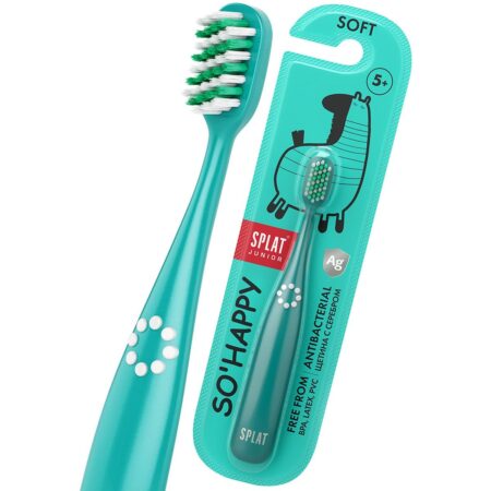 Детская зубная щётка SPLAT® JUNIOR c ионами серебра от 5 лет, мягкая, бирюзовая