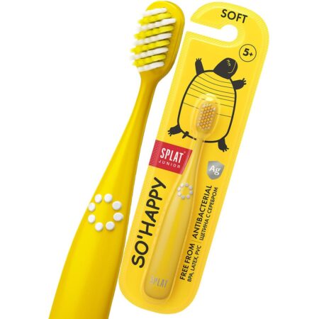 Детская зубная щётка SPLAT® JUNIOR c ионами серебра от 5 лет, мягкая, желтая