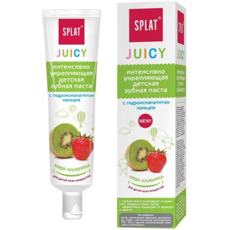 Детская зубная паста SPLAT® JUICY® с гидроксиапатитом, без фтора, киви-клубника, 35 мл