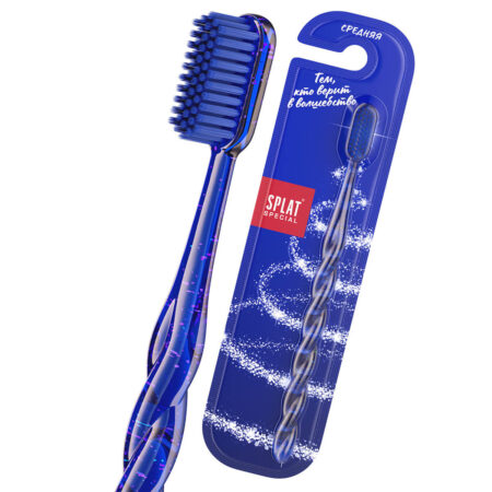 Комплексная зубная щетка серии Special «SPLAT (СПЛАТ) Белоснежная улыбка». Средняя. Синяя