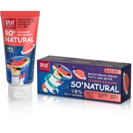 Детская зубная паста SPLAT® Junior без фтора, 6 - 11 лет, сладкий мандарин, 55 мл