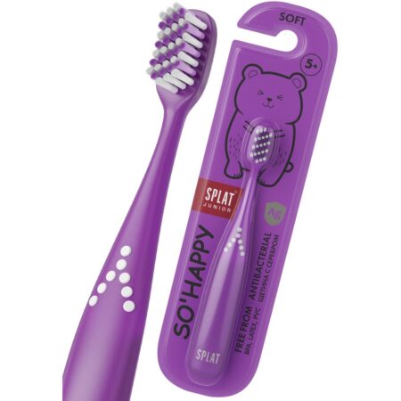 Детская зубная щётка SPLAT® JUNIOR c ионами серебра от 5 лет, мягкая, фиолетовая