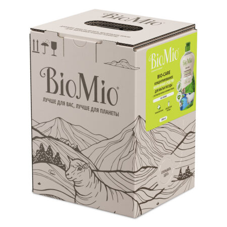 Эко средство для мытья посуды BioMio® BIO-CARE без запаха, экобокс, 3 л