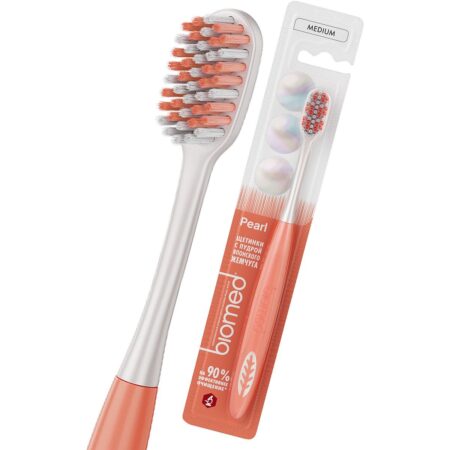 Зубная щётка Biomed® Pearl, средней жесткости, персиковая