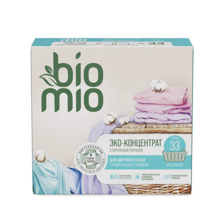 Универсальный экологичный порошок BioMio® BIO-UNIVERSAL для стирки цветного и белого белья, без запаха, 33 стирки