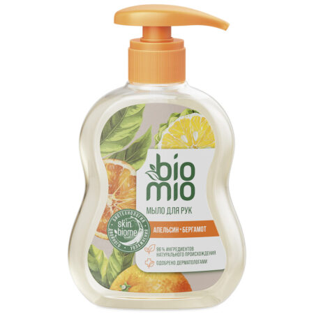 Натуральное жидкое мыло BioMio® Natural Liquid Soap с эфирными маслами апельсина и бергамота, 300 мл