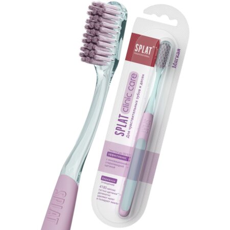 Инновационная зубная щетка SPLAT® CLINIC CARE для отбеливания зубов, мягкая, розовая